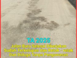 Proyek Peningkatan Jalan Baru Selesai Dikerjakan Sudah Hancur