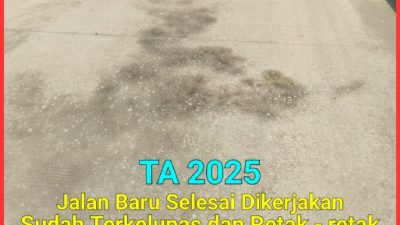Proyek Peningkatan Jalan Baru Selesai Dikerjakan Sudah Hancur