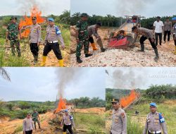 Polsek Hulu Kuantan Tindak Tegas Penambangan Emas Ilegal, Empat Lokasi Digerebek dan Dimusnahkan