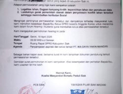Di Duga Tumpang Tindih Kepemilikan, Legalitas, Dan Pemalsuan Data ” Koalisi Masyarakat Siak Bersatu Desak DPRD Siak Hearing Pihak PT IKadaya Yakin Mandiri