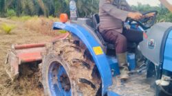 Polisi dan Kelompok Tani di Bungaraya Laksanakan Pembajakan Lahan 1,5 Hektare untuk Jagung Pipil