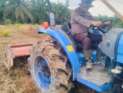 Polisi dan Kelompok Tani di Bungaraya Laksanakan Pembajakan Lahan 1,5 Hektare untuk Jagung Pipil
