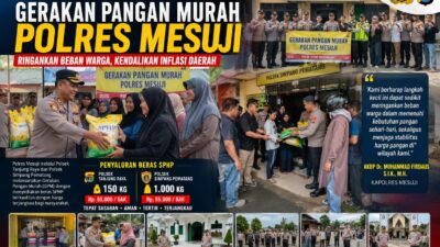 Polres Mesuji Gelar Gerakan Pangan Murah, Ribuan Kilogram Beras SPHP Disalurkan untuk Bantu Warga dan Kendalikan Inflasi